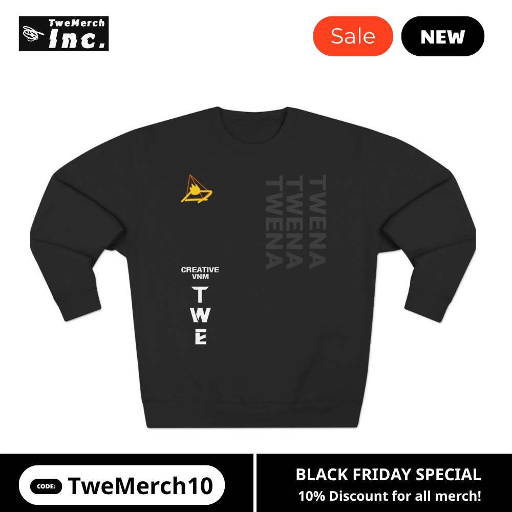 TweMerch Inc. “CREATIVE FORCE” Sweatshirt | Black Minimalist Streetwear for Creators & Dreamers